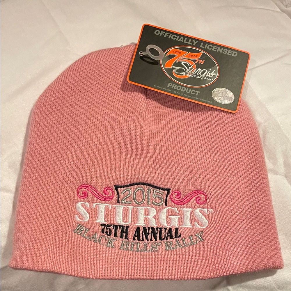 Women's Sturgis Motorcycle Rally Pink Beanie skull cap